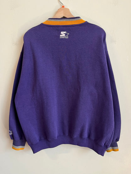 1990s Minnesota Vikings Embroidered Spell Out Starter Crewneck (L)