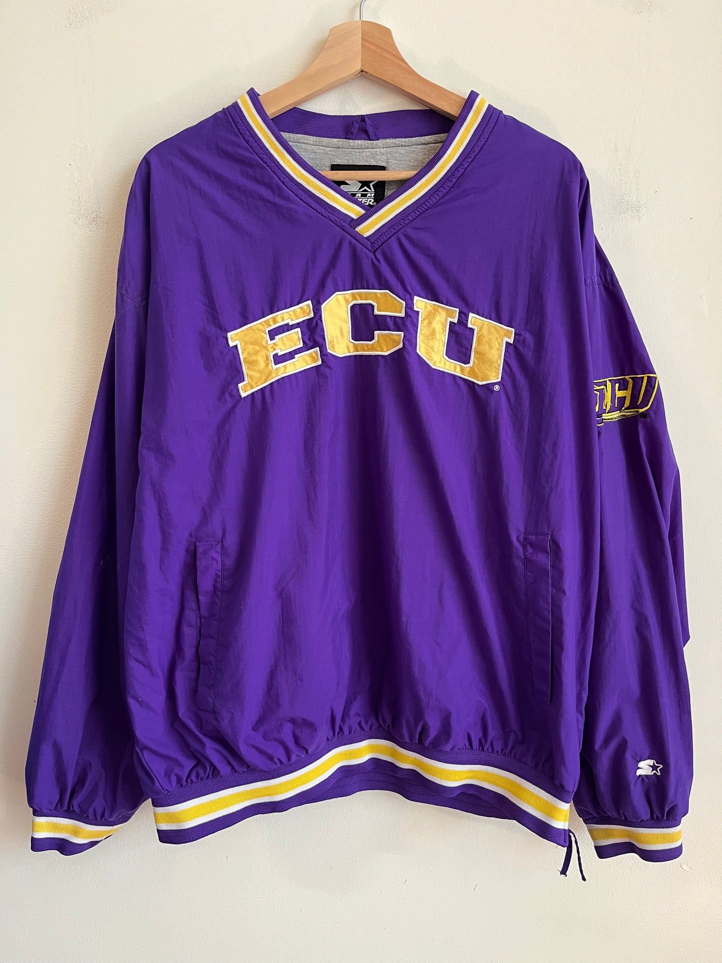 00s East Carolina Spell Out Purple Starter Windbreaker (L)