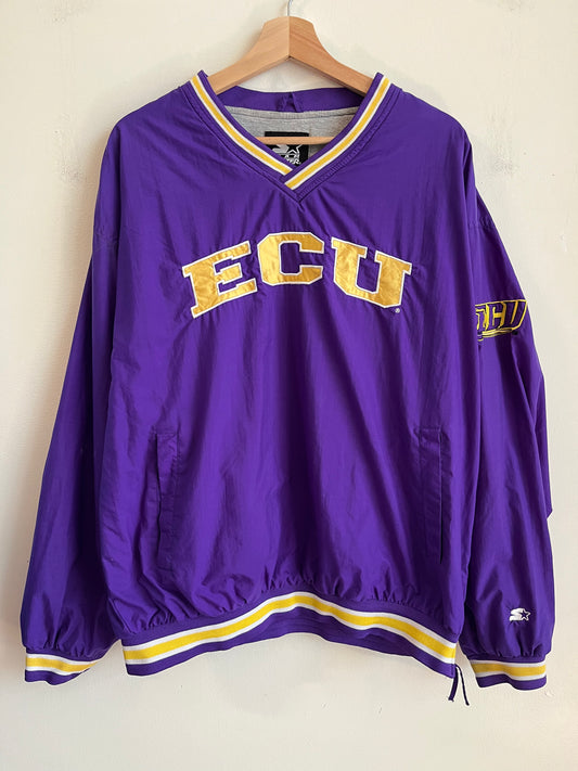 00s East Carolina Spell Out Purple Starter Windbreaker (L)