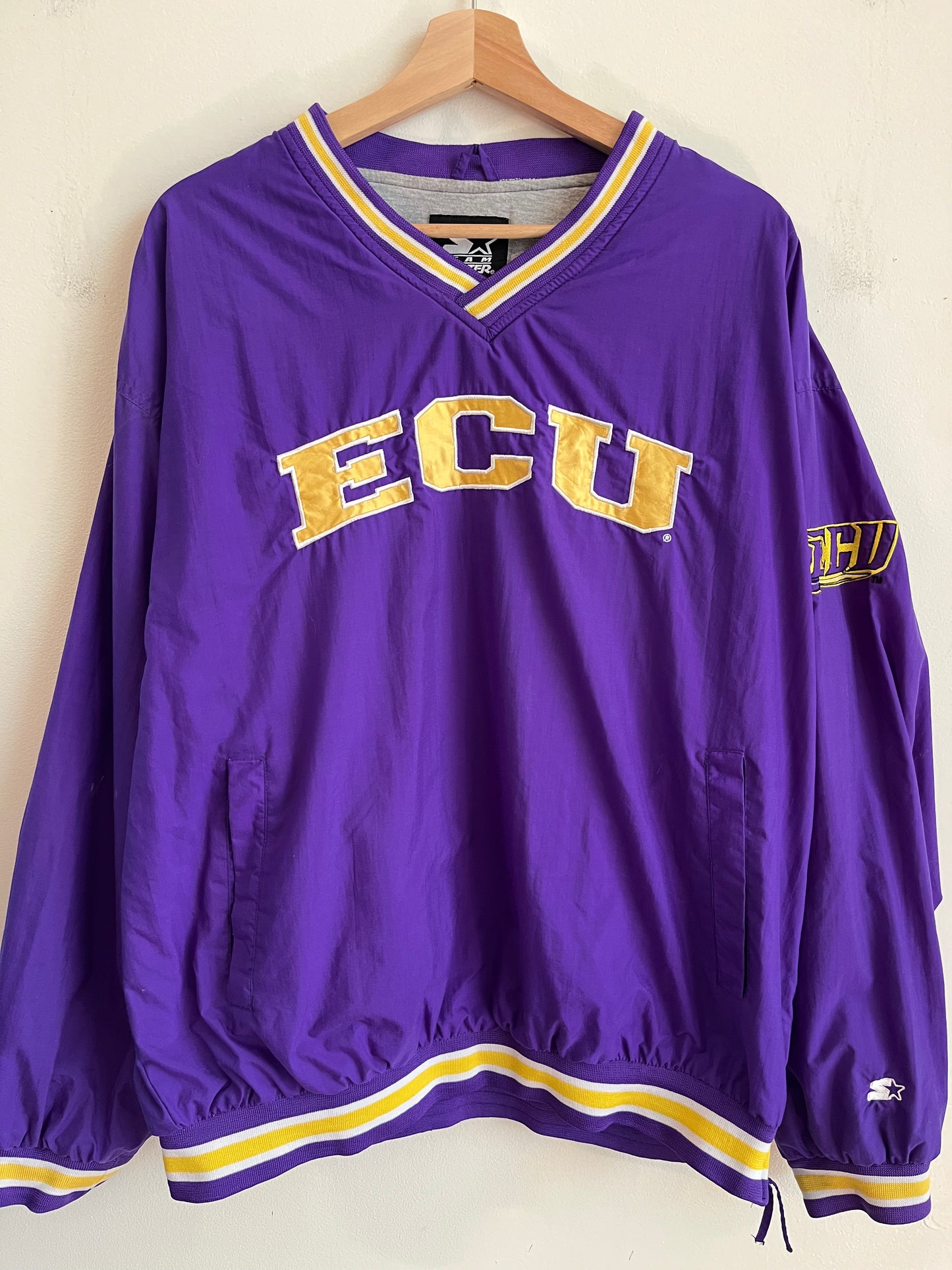 00s East Carolina Spell Out Purple Starter Windbreaker (L)