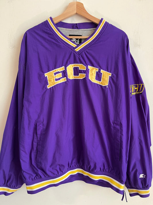 00s East Carolina Spell Out Purple Starter Windbreaker (L)