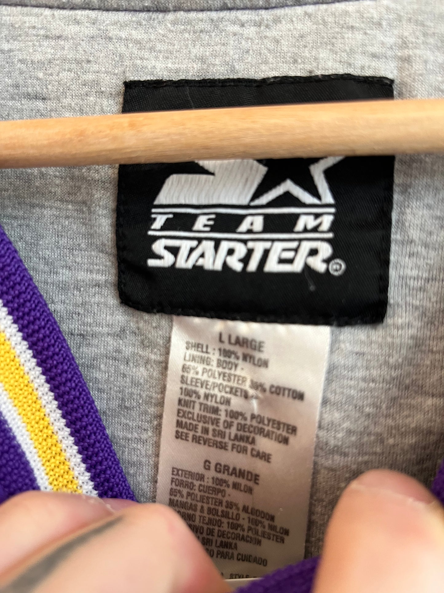 00s East Carolina Spell Out Purple Starter Windbreaker (L)