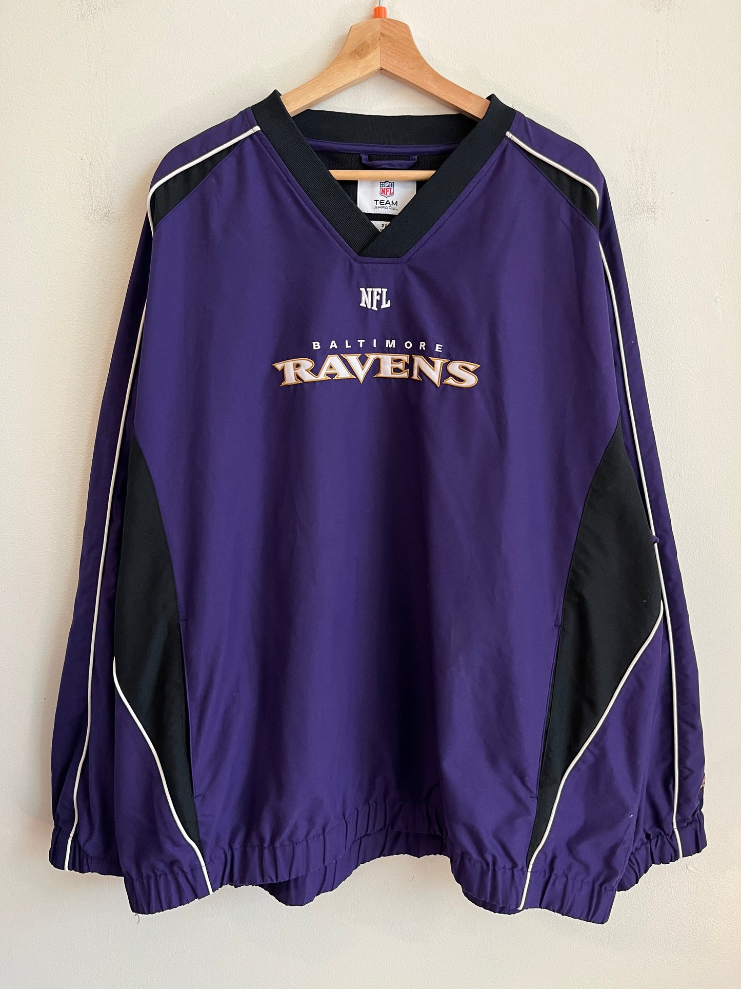 00s Baltimore Ravens Spell Out Team Apparel Windbreaker (XXL)