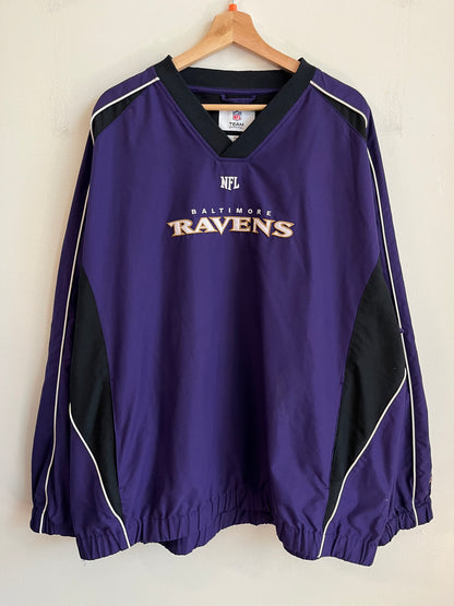 00s Baltimore Ravens Spell Out Team Apparel Windbreaker (XXL)