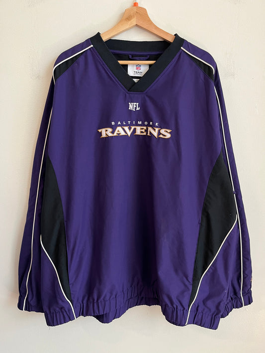 00s Baltimore Ravens Spell Out Team Apparel Windbreaker (XXL)