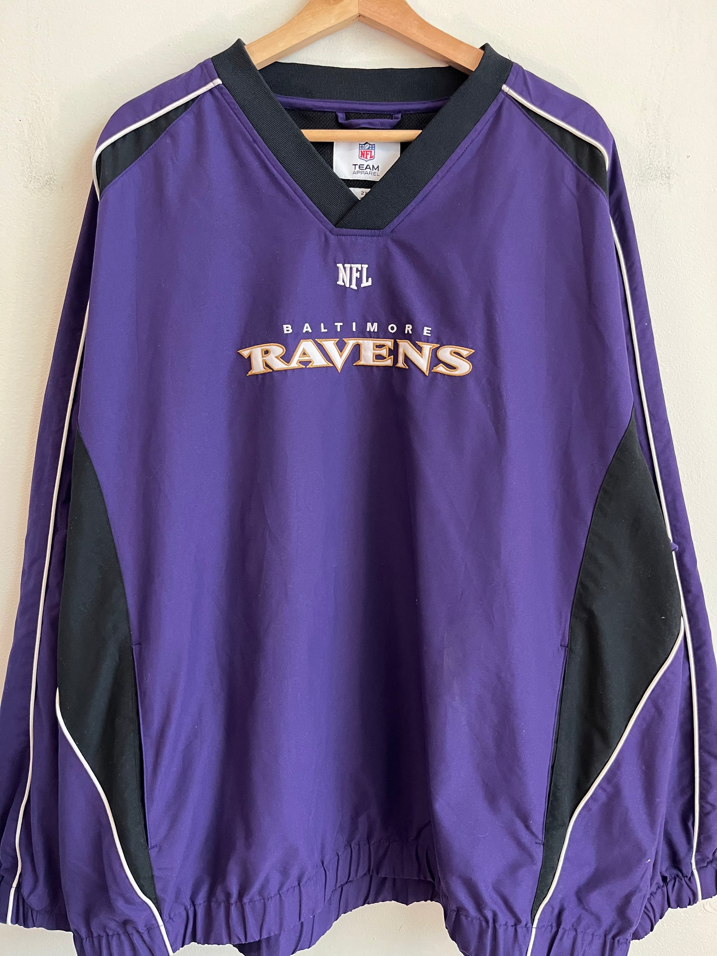 00s Baltimore Ravens Spell Out Team Apparel Windbreaker (XXL)