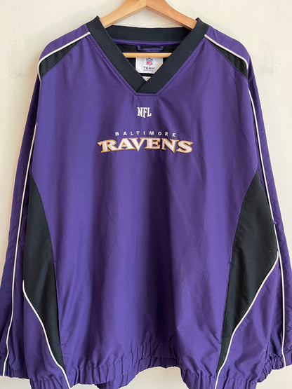 00s Baltimore Ravens Spell Out Team Apparel Windbreaker (XXL)
