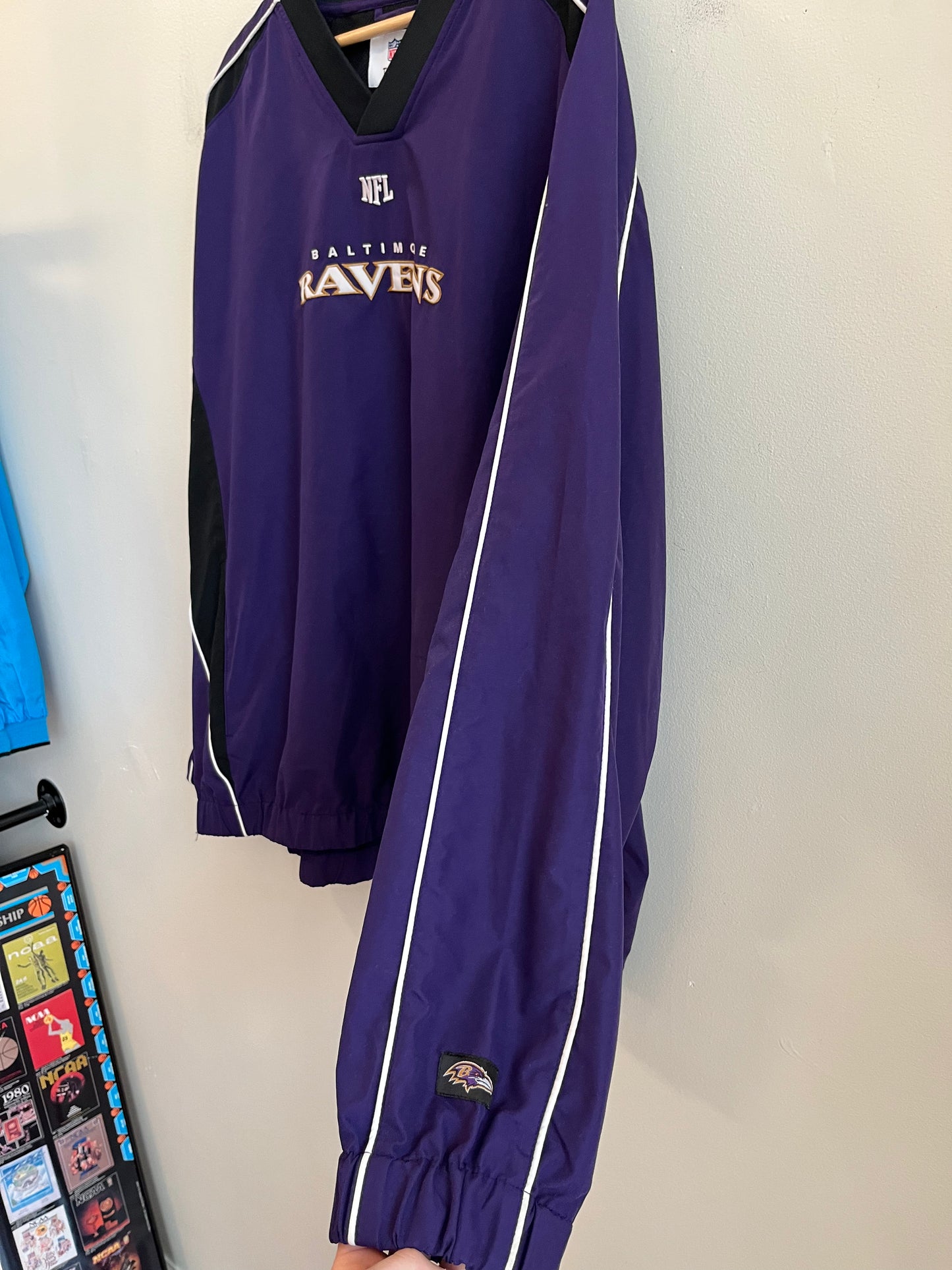 00s Baltimore Ravens Spell Out Team Apparel Windbreaker (XXL)