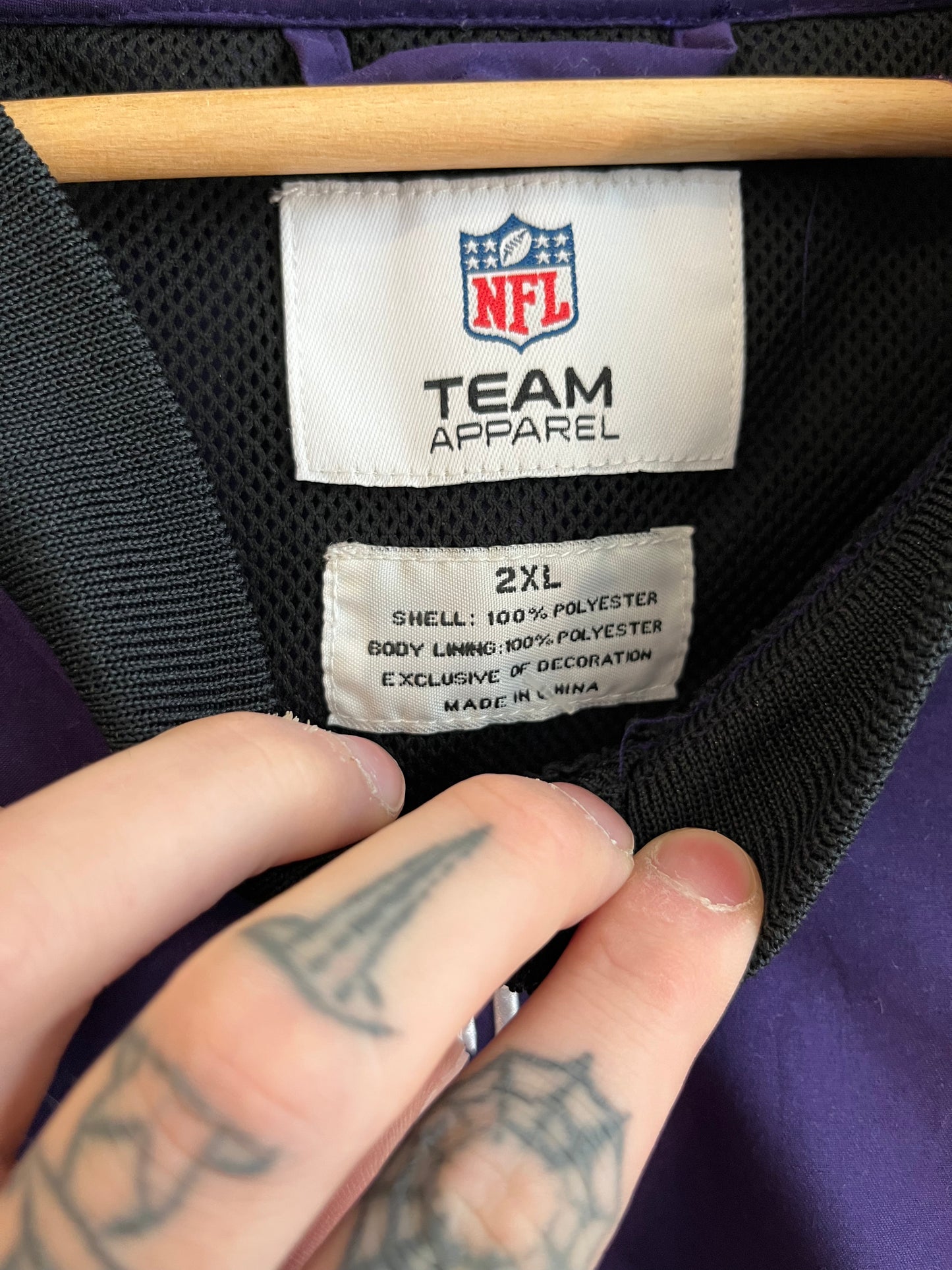 00s Baltimore Ravens Spell Out Team Apparel Windbreaker (XXL)
