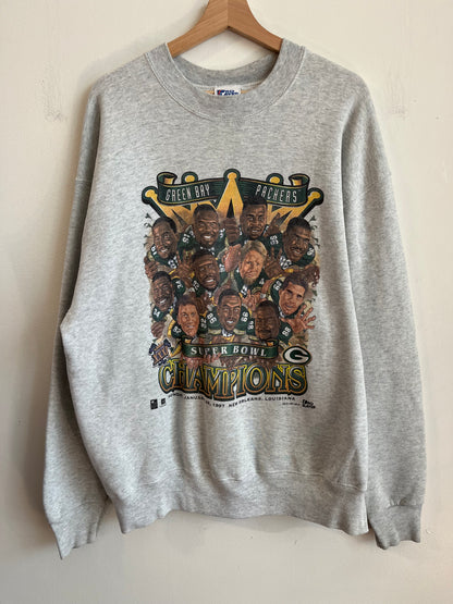 1997 Green Bay Packers Caricature Graphic Crewneck (XL)