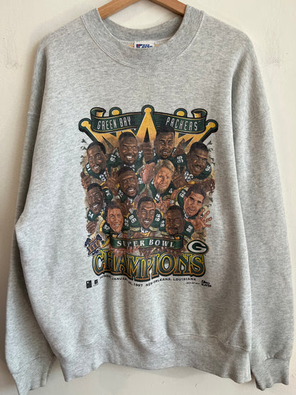 1997 Green Bay Packers Caricature Graphic Crewneck (XL)