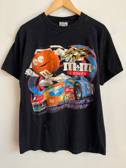 1999 M&Ms Ernie Irvan Nascar Faded Black Tee (L)