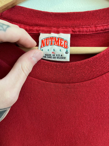 1990s Washington Redskins Spell Out Nutmeg Red Tee (XL)