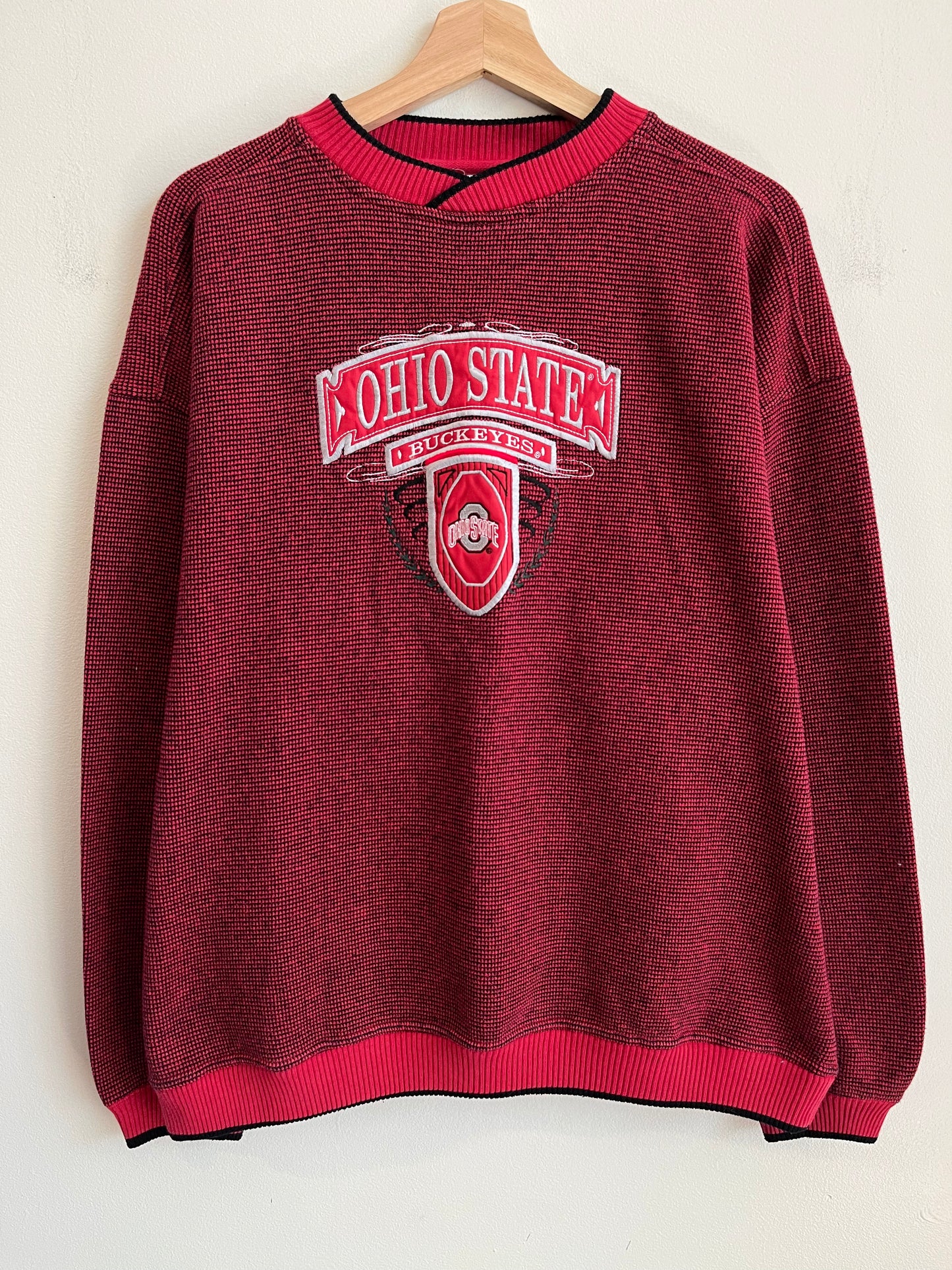90s Ohio State Buckeyes Embroidered Spell Out Crewneck (XL)