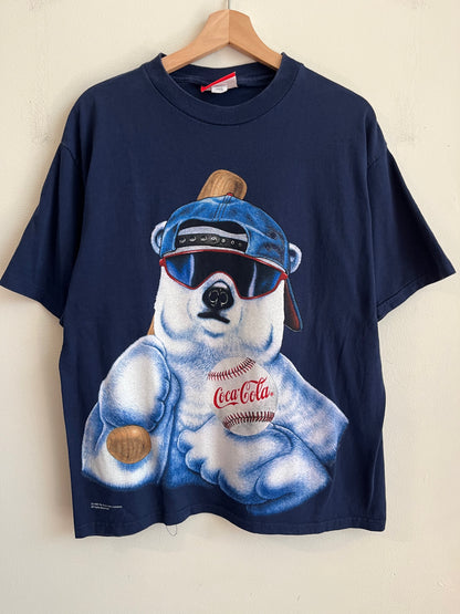 1995 Coca Cola Baseball Bear Graphic Tee (L)