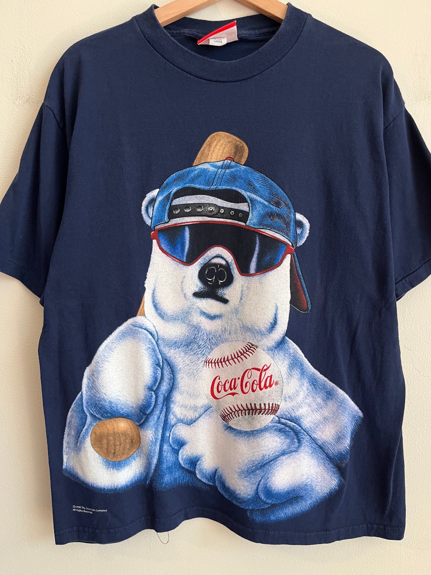 1995 Coca Cola Baseball Bear Graphic Tee (L)