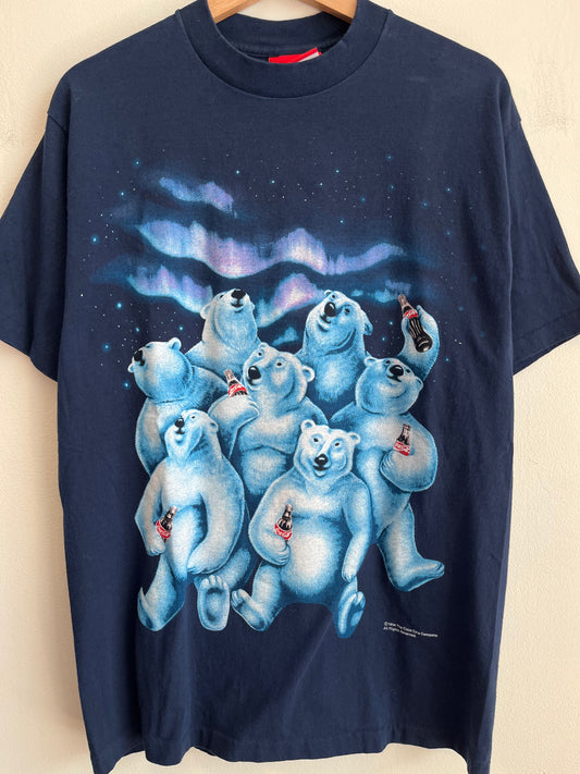 1994 Coca Cola Polar Bears Navy Tee (L)