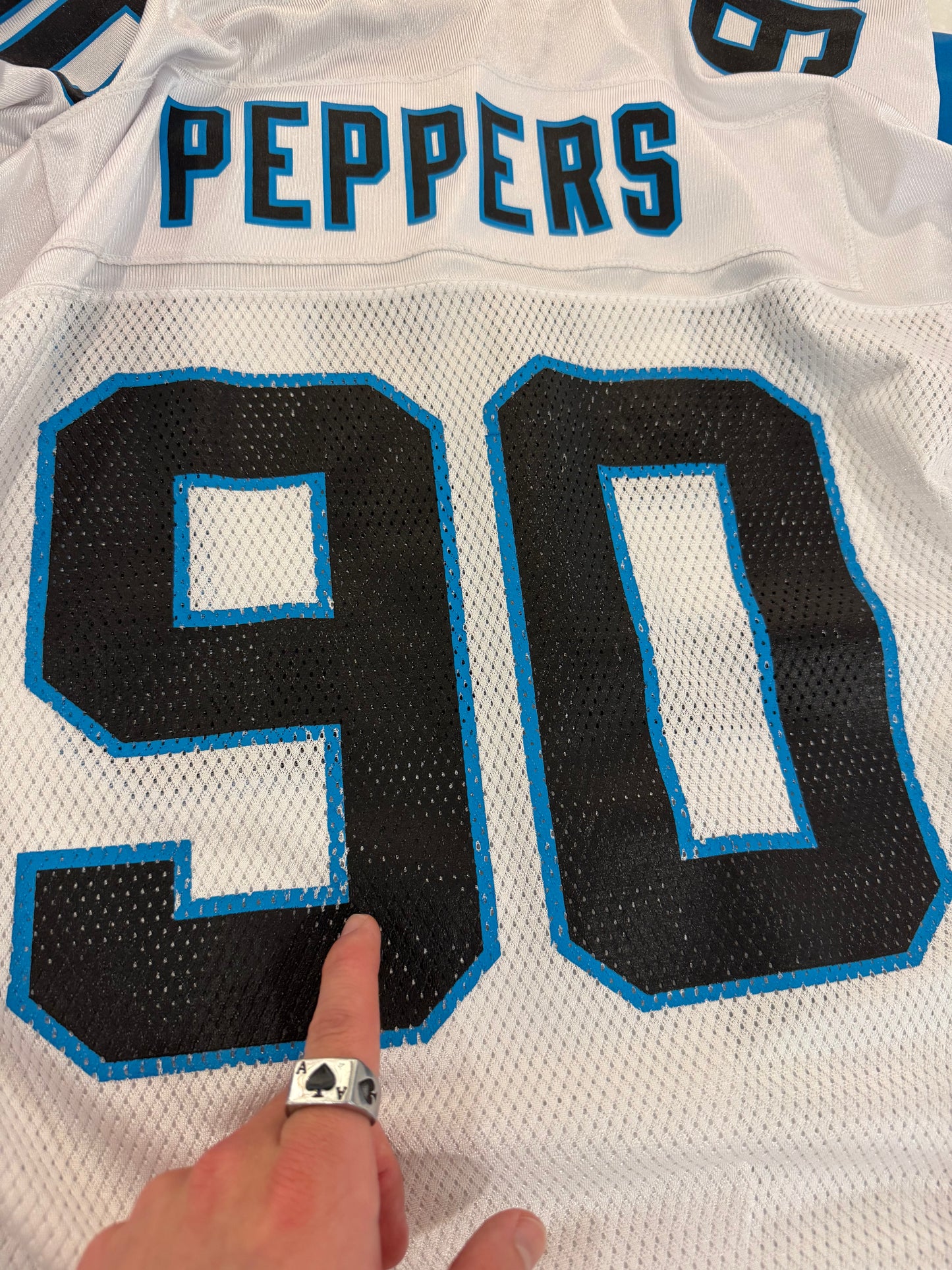 00s Carolina Panthers Julius Peppers Reebok Away Jersey (L)