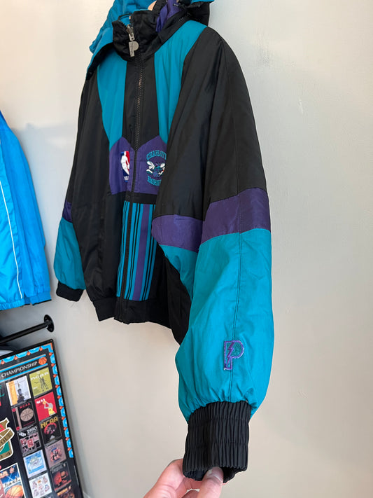 90s Charlotte Hornets Reversible Pro Player Puffer Jacket (XL)