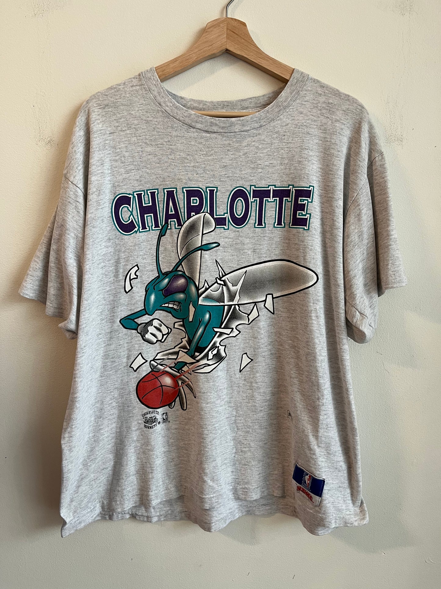 90s Charlotte Hornets Nutmeg Breakthrough Tee (L)