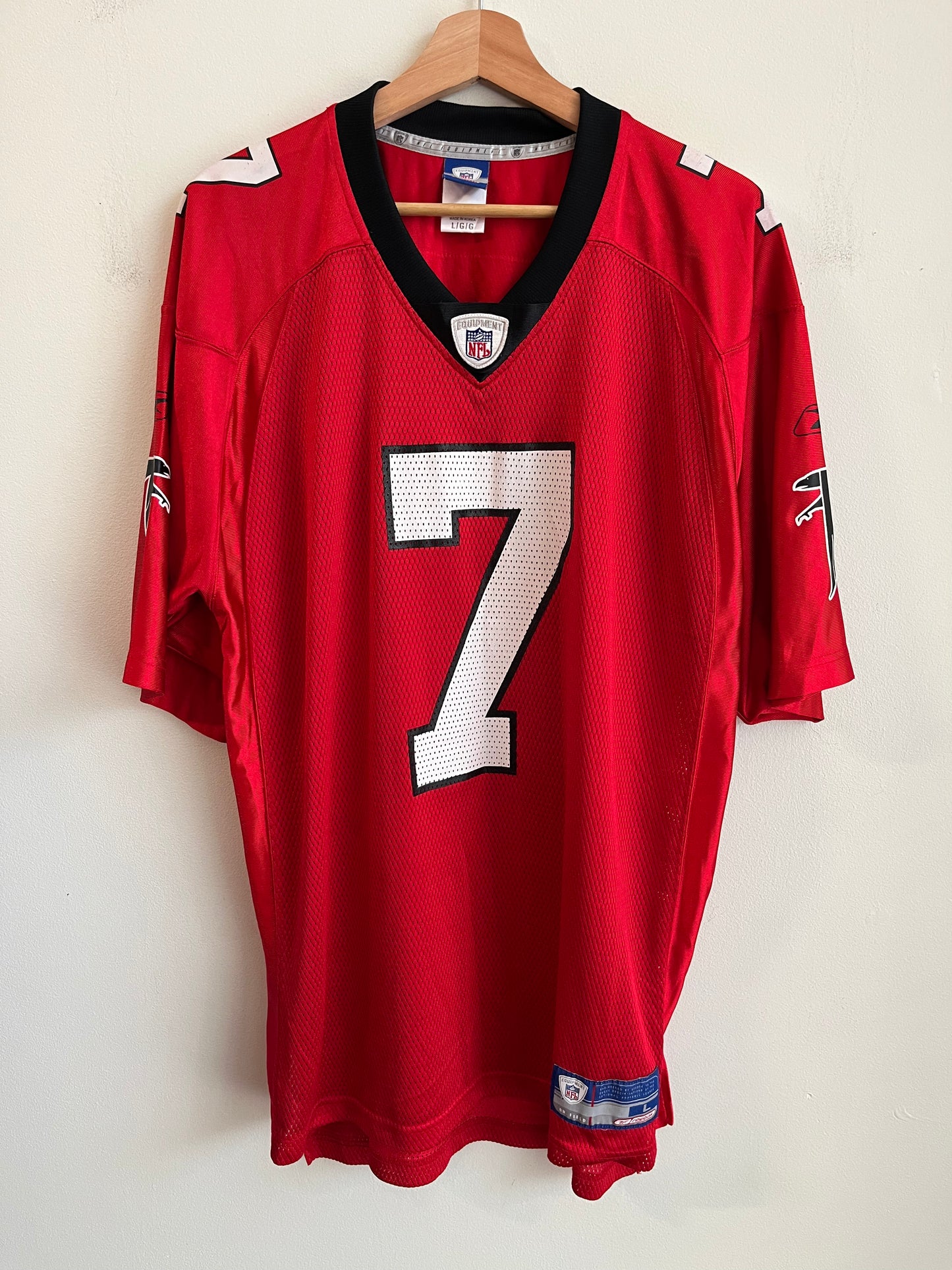 00s Atlanta Falcons Michael Vick Red Reebok Jersey (L)