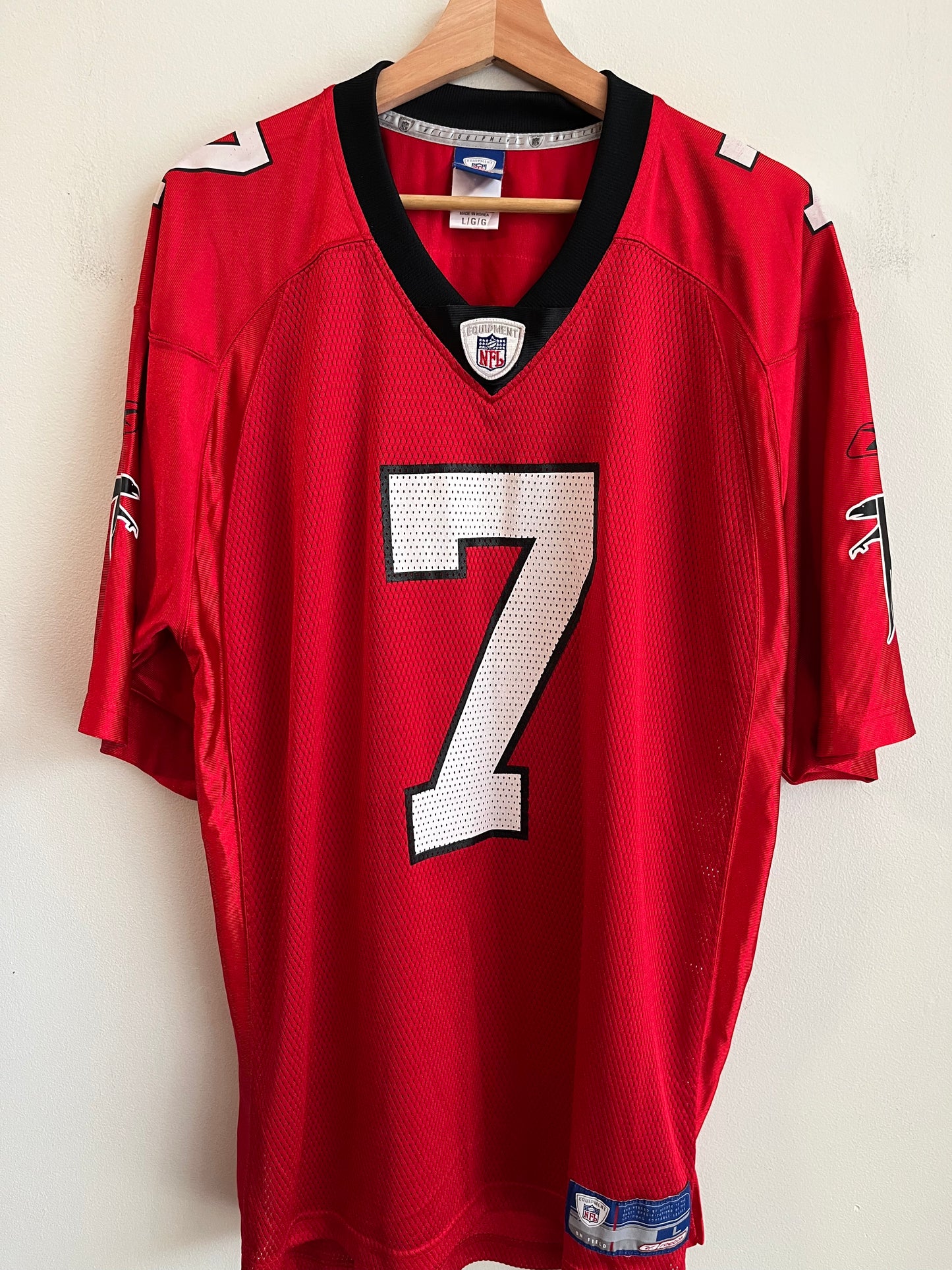 00s Atlanta Falcons Michael Vick Red Reebok Jersey (L)