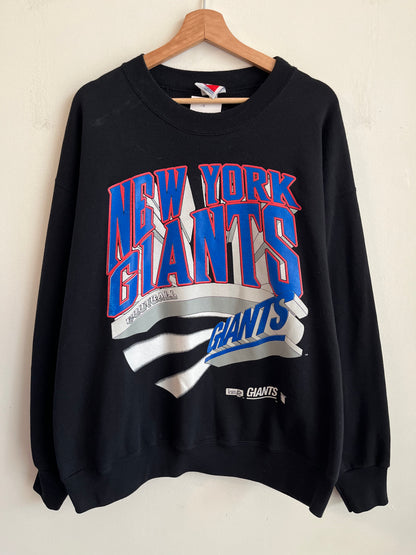 90s New York Giants Color Works Black Crewneck (XXL)