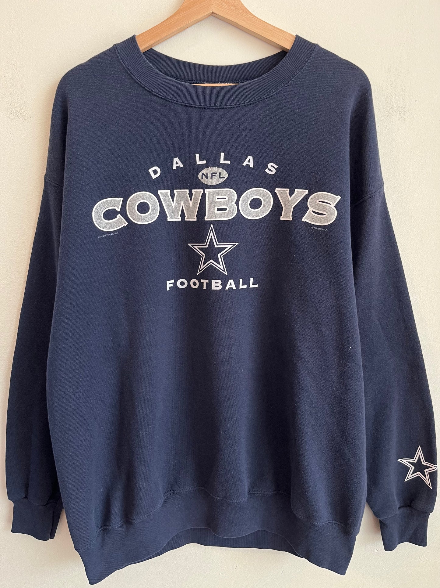 2000 Dallas Cowboys Football Lee Navy Crewneck (XL)