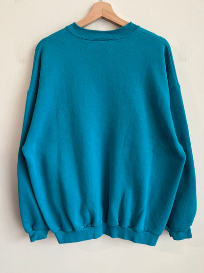 1990s Charlotte Hornets Embroidered Logo 7 Spell Out Crewneck (XL)