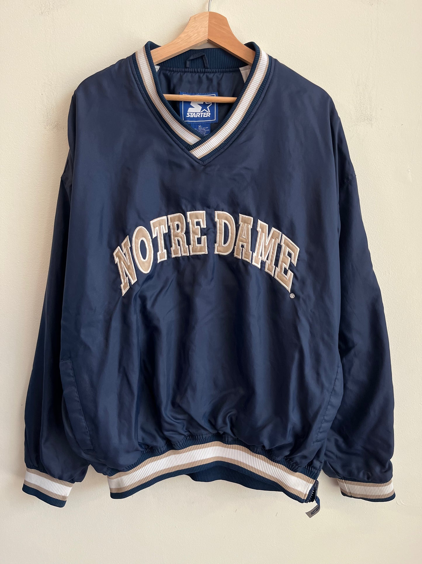 1990s Starter Notre Dame University Spell Out Windbreaker (XL)