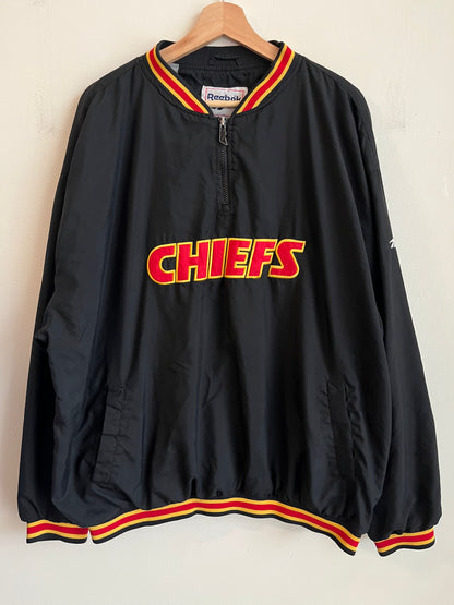 90s Kansas City Chiefs Black Reebok Windbreaker (XL)