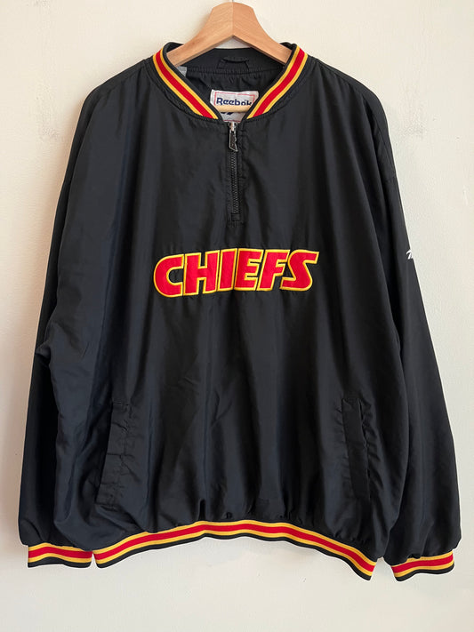 90s Kansas City Chiefs Black Reebok Windbreaker (XL)