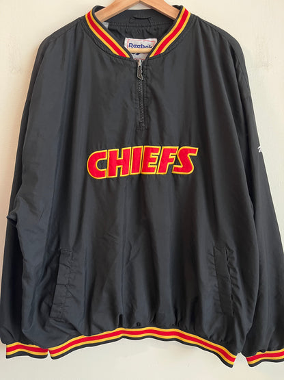 90s Kansas City Chiefs Black Reebok Windbreaker (XL)
