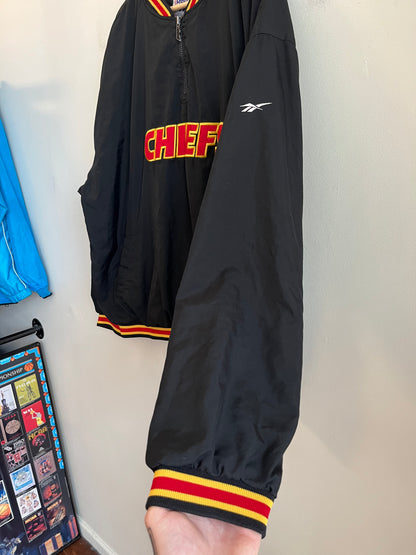 90s Kansas City Chiefs Black Reebok Windbreaker (XL)