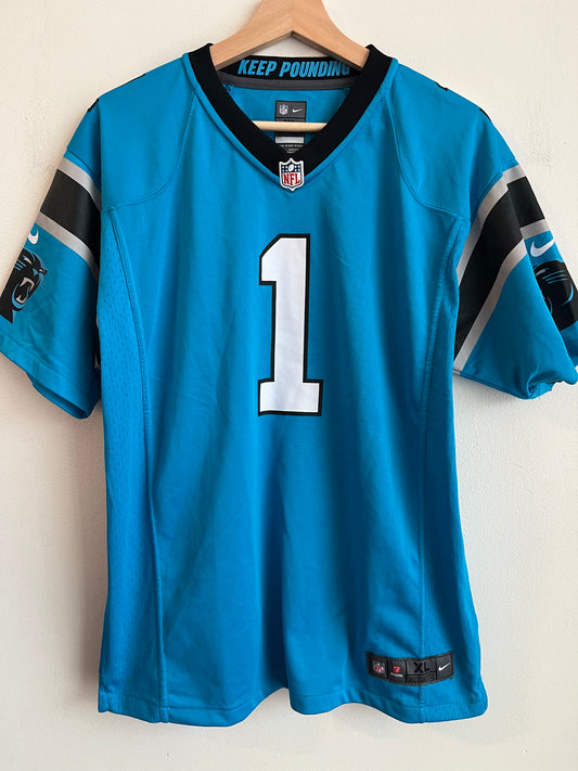 2016 Carolina Panthers Deadstock Cam Newton Blue Jersey (Youth XL)