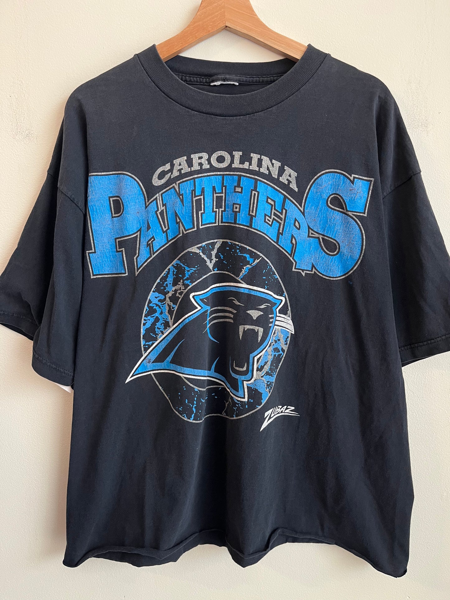 90s Carolina Panthers Zubaz Cropped Tee (XL)