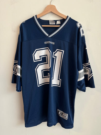 1995 Dallas Cowboys Deion Sanders Starter Home Jersey (L)