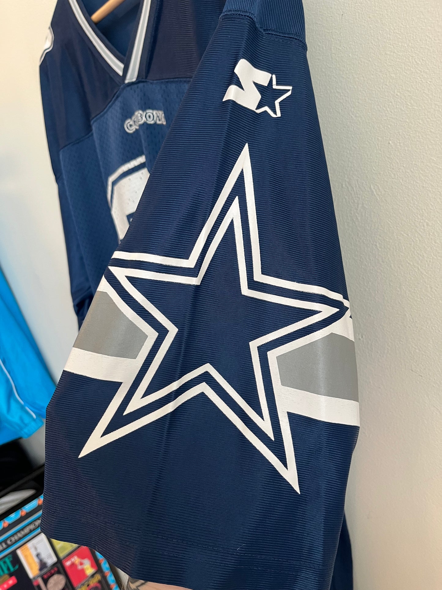 1995 Dallas Cowboys Deion Sanders Starter Home Jersey (L)