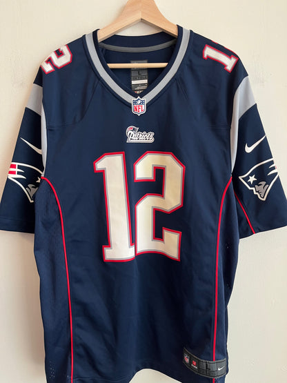 2000s New England Patriots Tom Brady Nike Home Jersey (L)