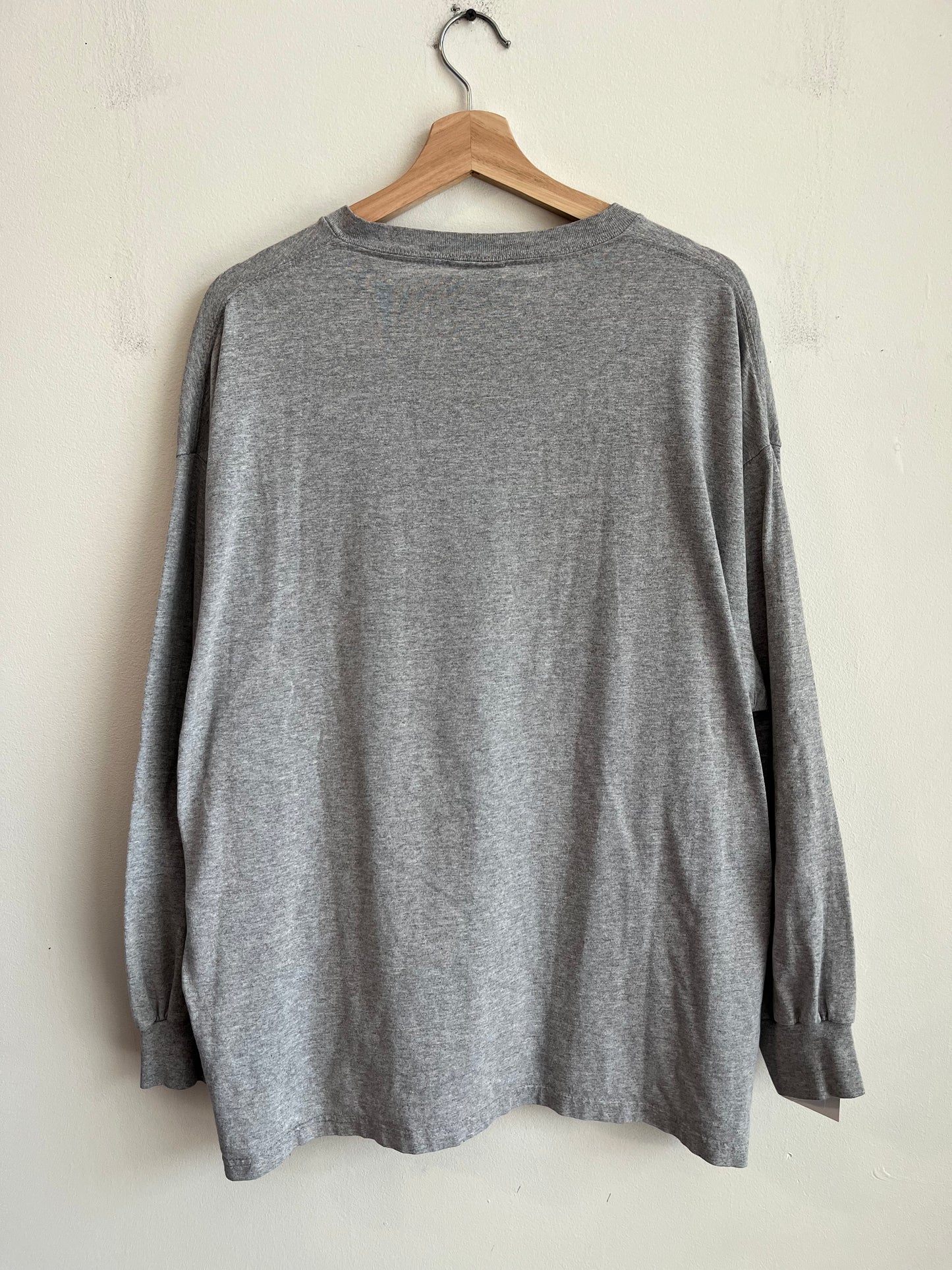 2005 Carolina Panthers Grey Spell Out Long Sleeve (XXL)