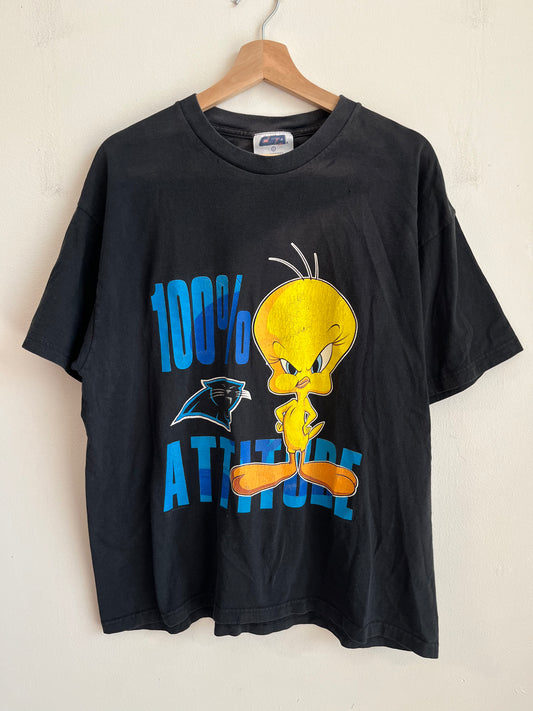 90s Carolina Panthers Tweety Bird Faded Tee (L)