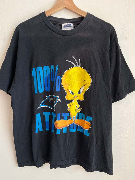 90s Carolina Panthers Tweety Bird Faded Tee (L)