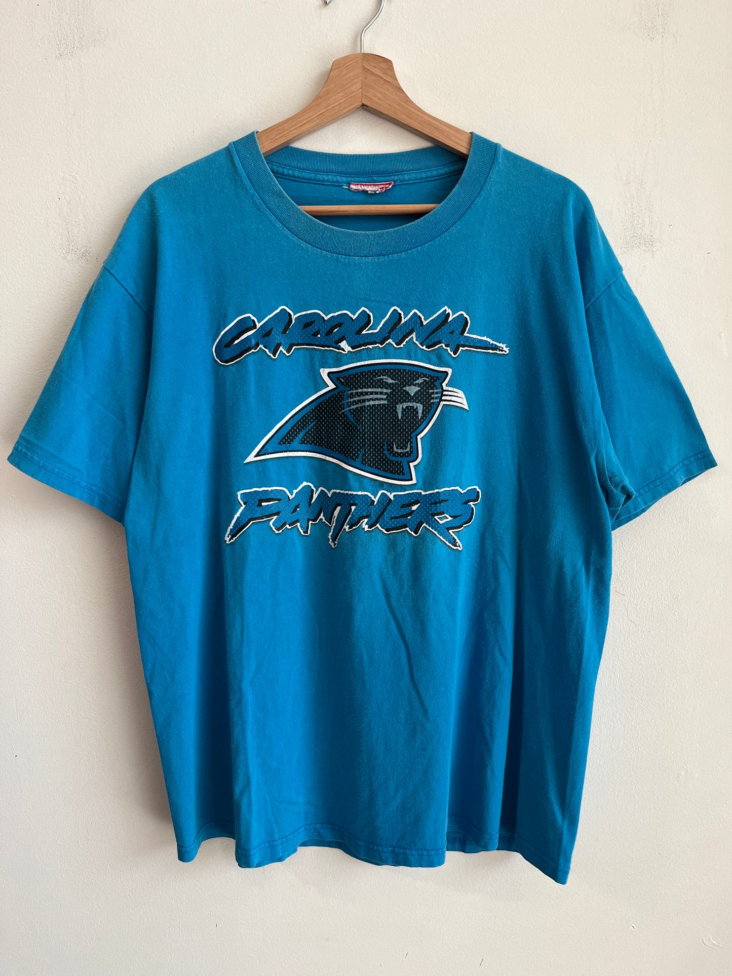 00s Carolina Panthers Blue Cat Scratch Tee (L)