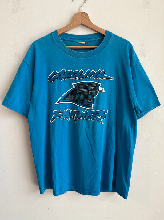00s Carolina Panthers Blue Cat Scratch Tee (L)
