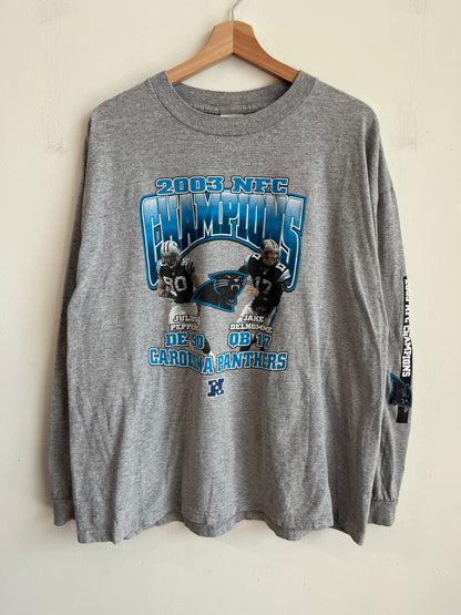 2003 Carolina Panthers Jake Delhomme & Julius Peppers Long Sleeve (XL)