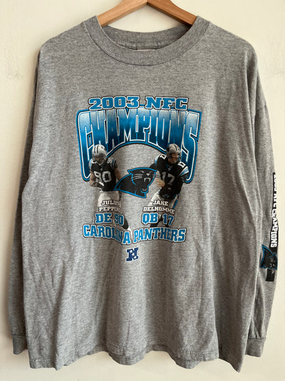 2003 Carolina Panthers Jake Delhomme & Julius Peppers Long Sleeve (XL)