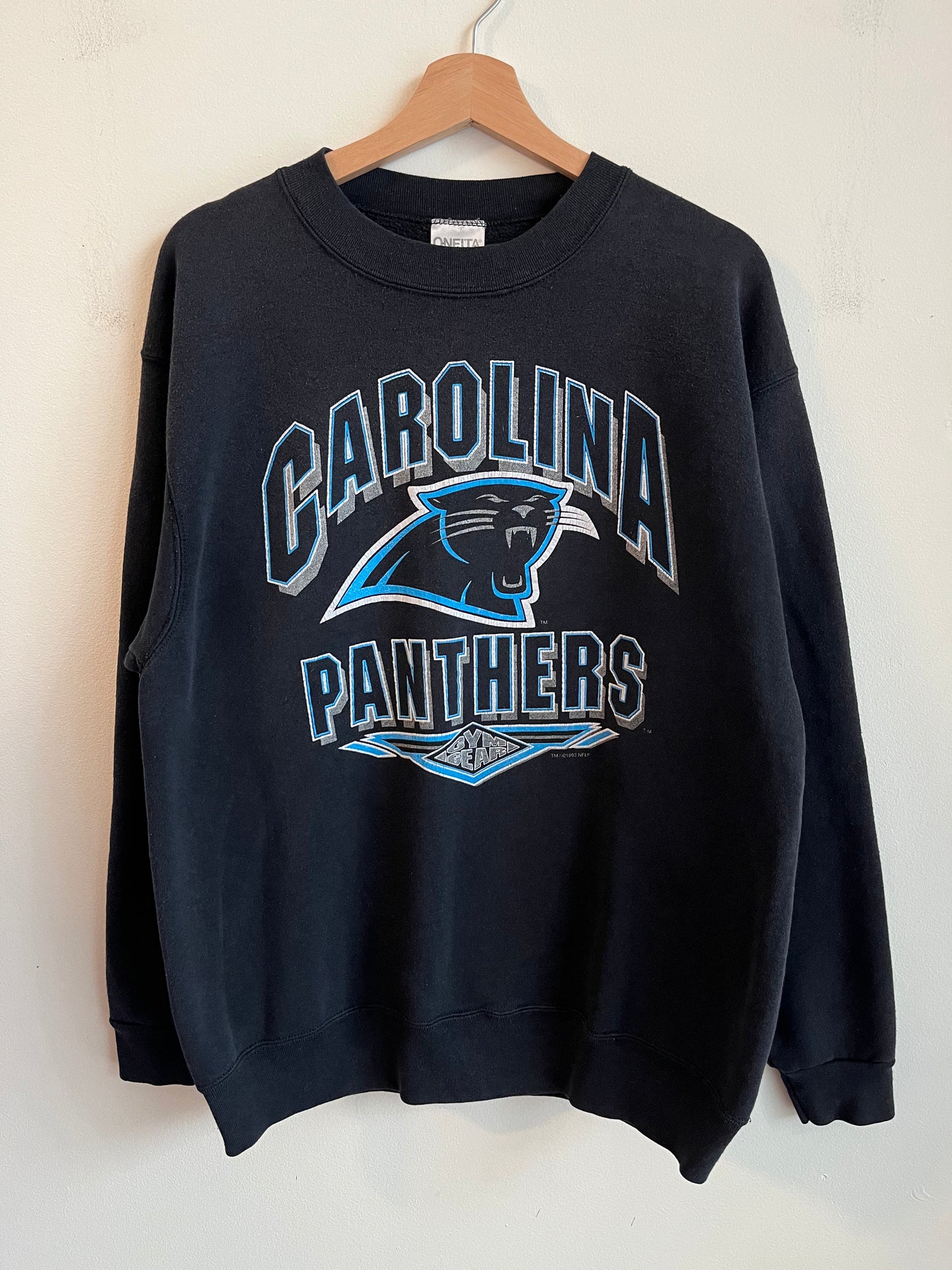 1993 Carolina Panthers Gym Gear Black Crewneck (L)