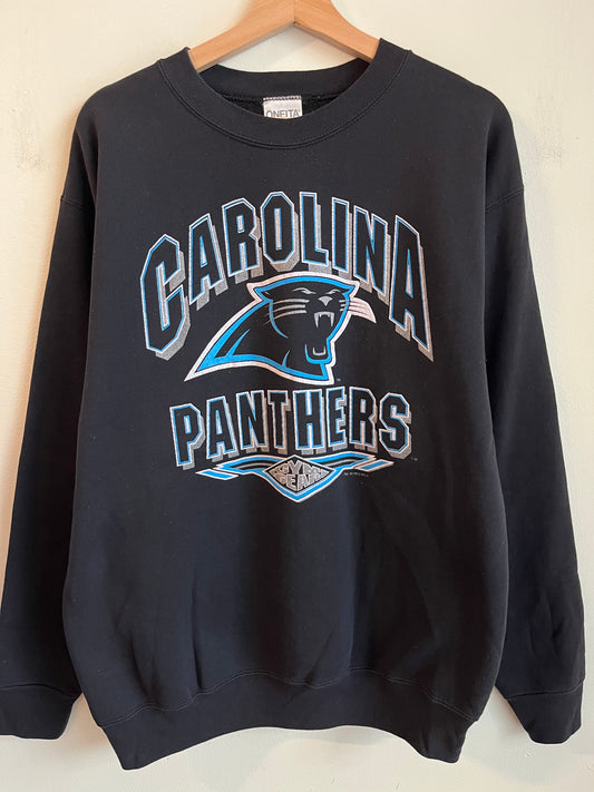 1993 Carolina Panthers Gym Gear Black Crewneck (L)