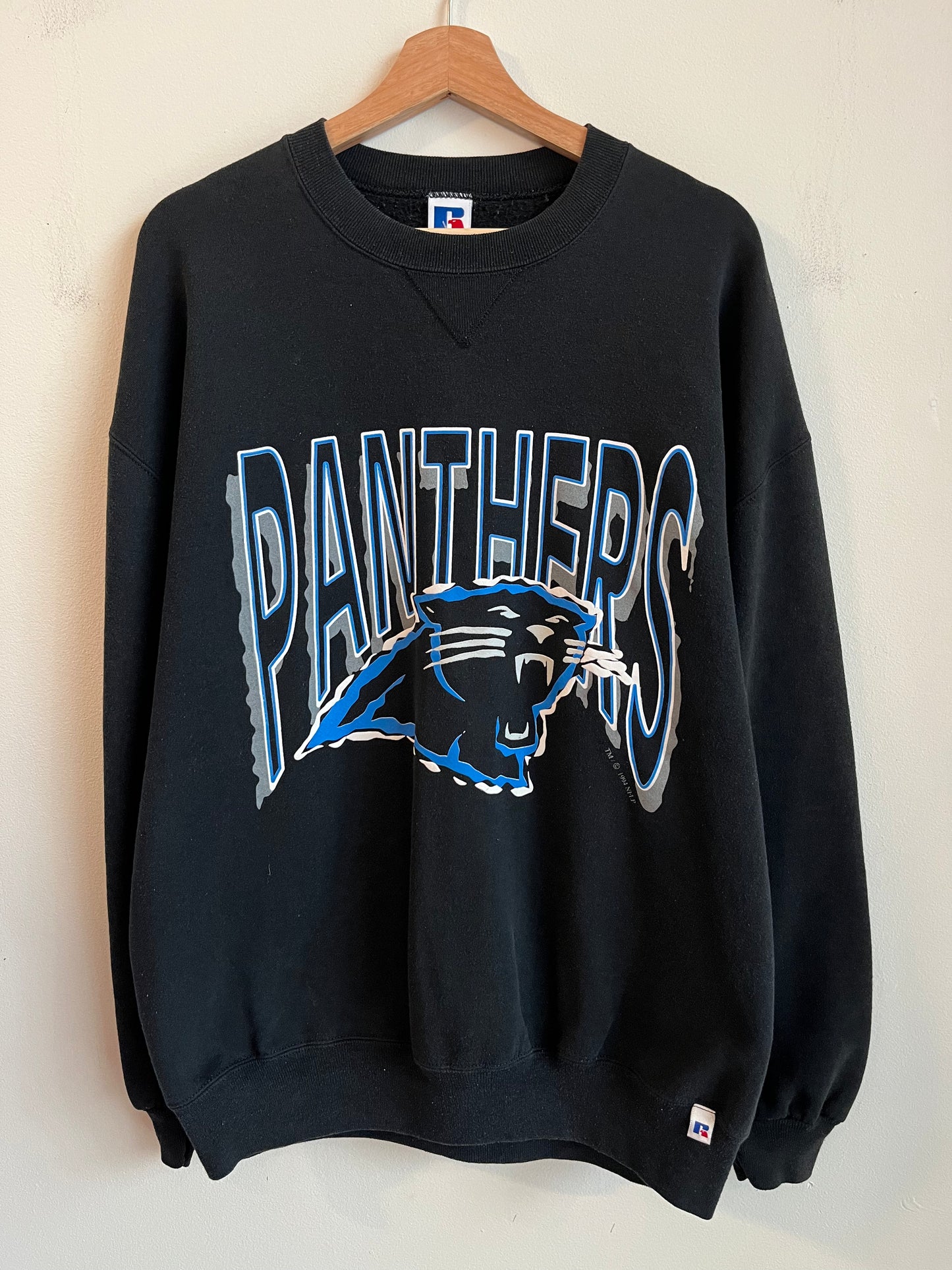 1994 Carolina Panthers Puff Print Outline Russell Crewneck (XL)