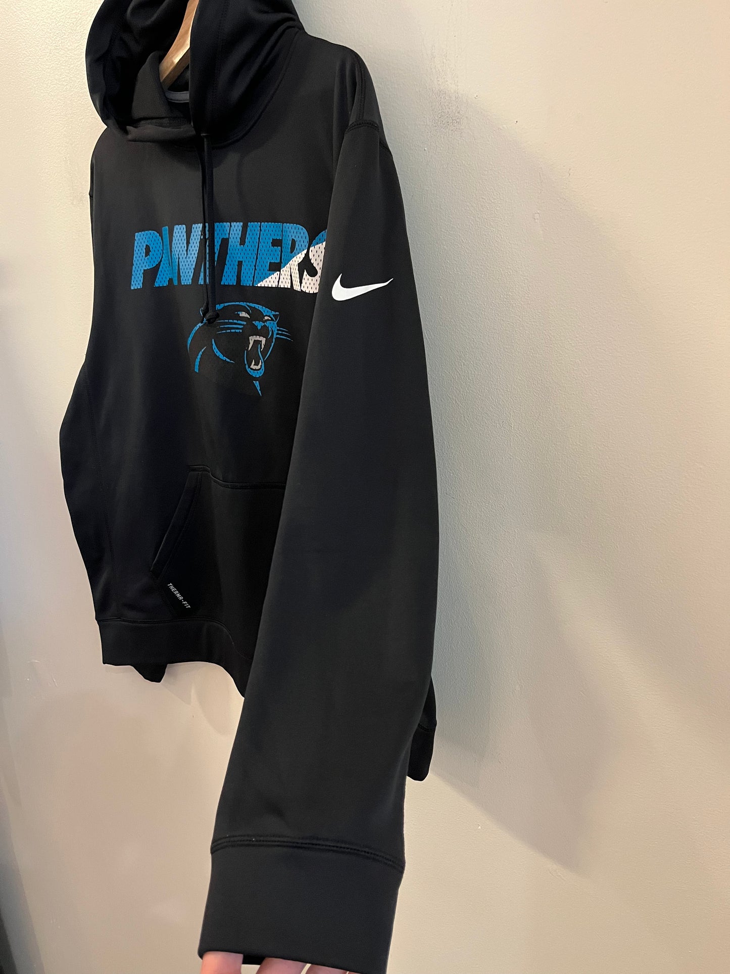 2015 Carolina Panthers Spell Out Nike Dri Fit Hoodie (L)